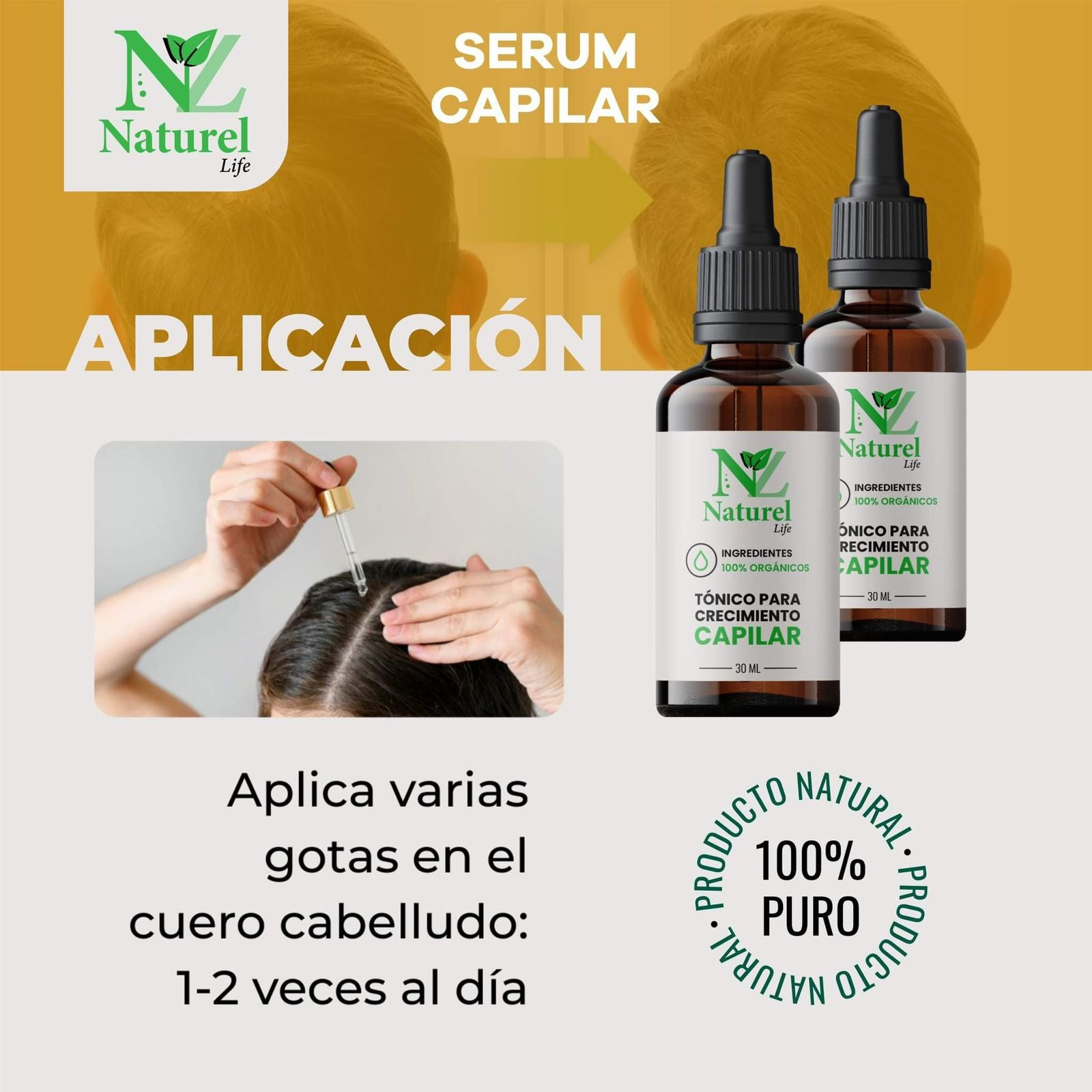 SÉRUM PARA EL CRECIMIENTO CAPILAR NATUREL LIFE