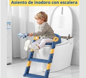 ASIENTO DE INODORO PARA NIÑOS CON ESCALERA